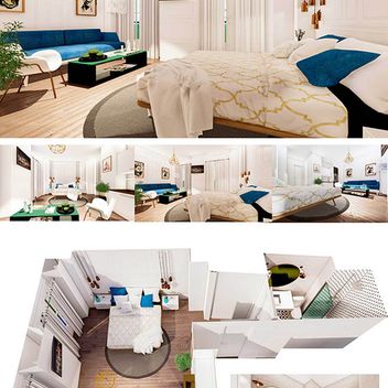 Enrique Mañas Arquitecto diseño de habitación de hotel